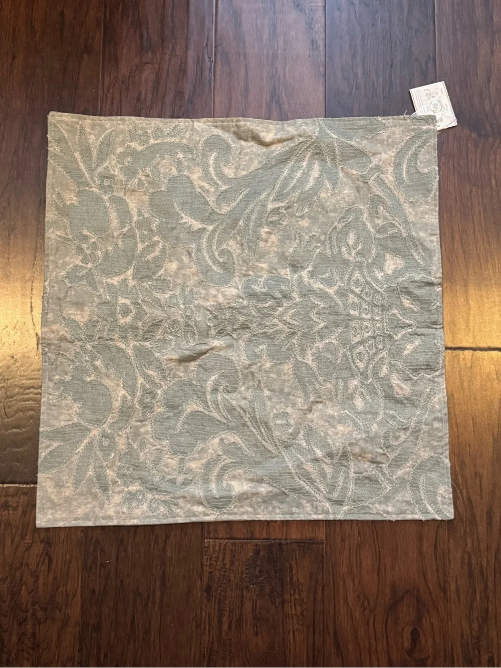 NWT Pottery Barn Francesca Pillow Sham Cover Ivory Embroidered Floral Damask 24”